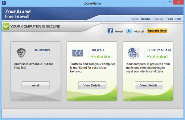 Phần mềm ZoneAlarm Free Firewall - Cấu hình bảo vệ tường lửa từ mức độ thấp đến cao