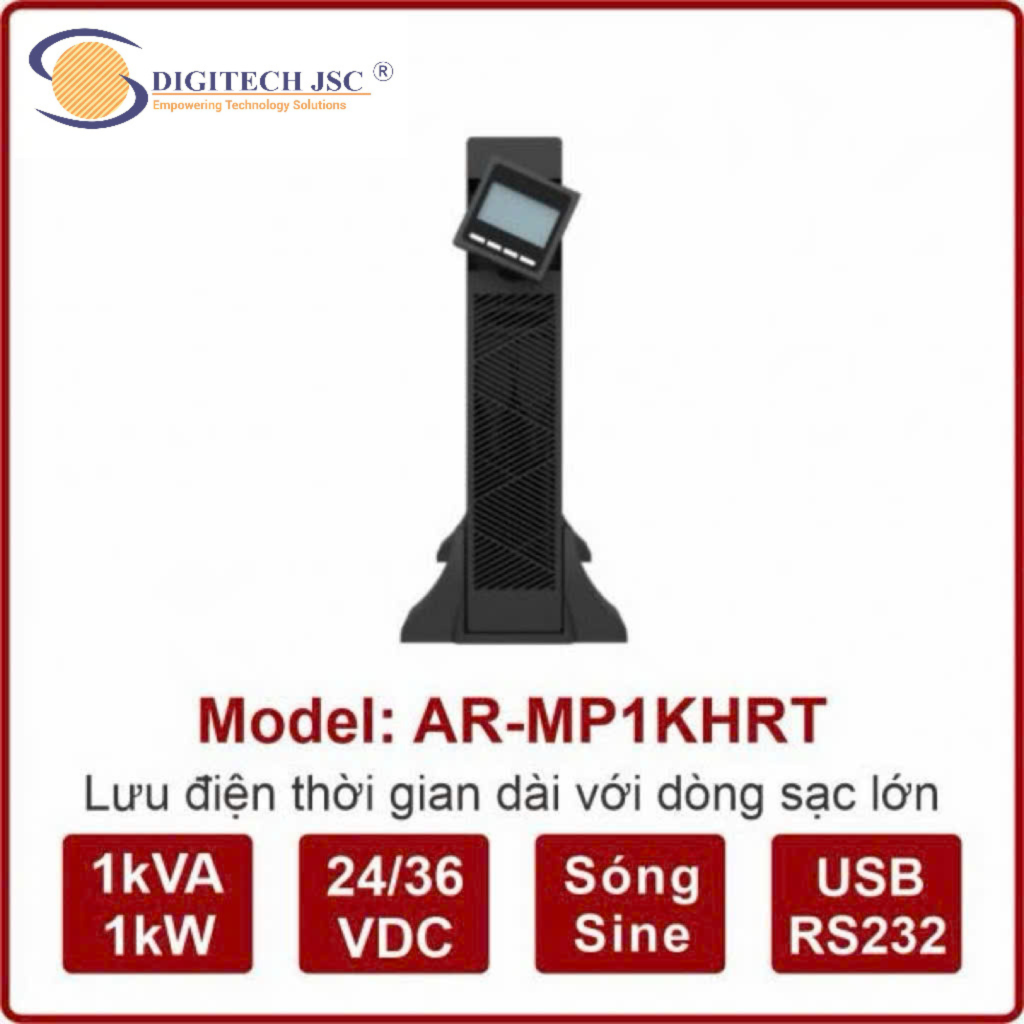 Bộ lưu điện UPS ARES AR-MP1KHRT 1KVA/1KW ONLINE bình ngoài