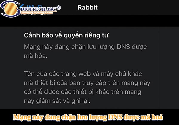 Mạng này đang chặn lưu lượng DNS được mã hoá
