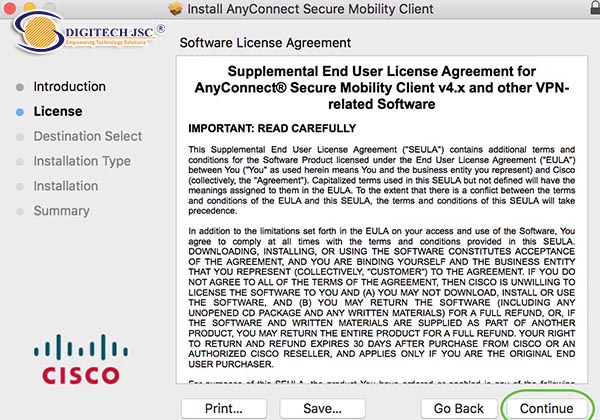 Cài đặt Cisco Anyconnect trên máy tính MAC 2