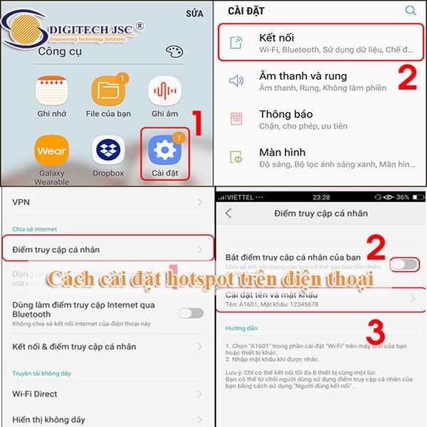 Cách chia sẻ 4G trên điện thoại di động