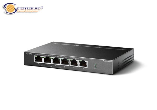 TP‑Link SF1006P – 4 port PoE + 2 uplink