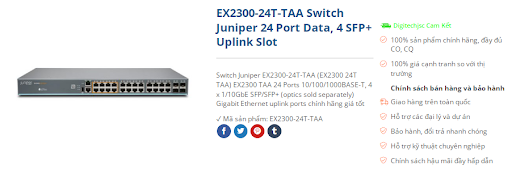  Juniper EX2300-24T là một trong những switch bán chạy nhất hiện nay